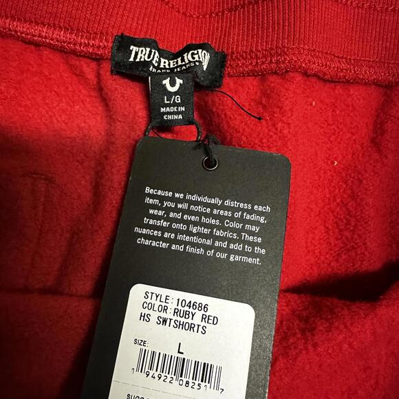 True Religion large Stylish Red Athletic Shorts with Tag - Picture 3 of 4